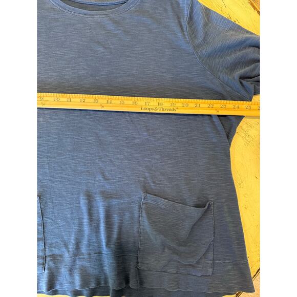 J. Jill Women's Blue Pima Two Pocket Tee Size XL Cotton - Picture 5 of 6